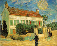 VAN GOGH WHITE HOUSE AT NIGHT ARTIST PAINTING REPRODUCTION HANDMADE CANVAS REPRO