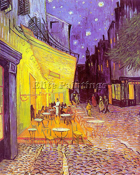VINCENT VAN GOGH CAFE TERRACE AT NIGHT ARTIST PAINTING REPRODUCTION HANDMADE OIL