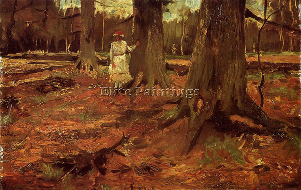 VINCENT VAN GOGH A GIRL IN WHITE IN THE WOODS ARTIST PAINTING REPRODUCTION OIL