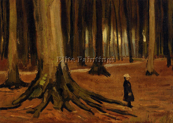 VINCENT VAN GOGH GIRL IN THE WOODS ARTIST PAINTING REPRODUCTION HANDMADE OIL ART