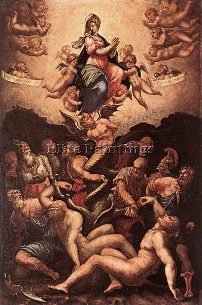 GIORGIO VASARI ALLEGORY OF THE IMMACULATE CONCEPTION ARTIST PAINTING HANDMADE