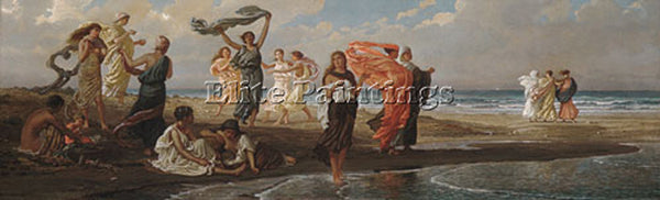 VEDDER ELIHU GREEK GIRLS BATHING ARTIST PAINTING REPRODUCTION HANDMADE OIL REPRO