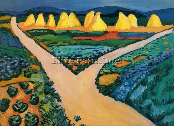 MACKE VEGETABLE FIELDS ARTIST PAINTING REPRODUCTION HANDMADE CANVAS REPRO WALL