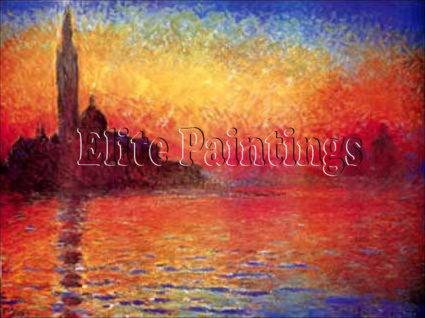 FAMOUS PAINTINGS VENICE TWILIGHT BY CLAUDE MONET ARTIST PAINTING HANDMADE CANVAS