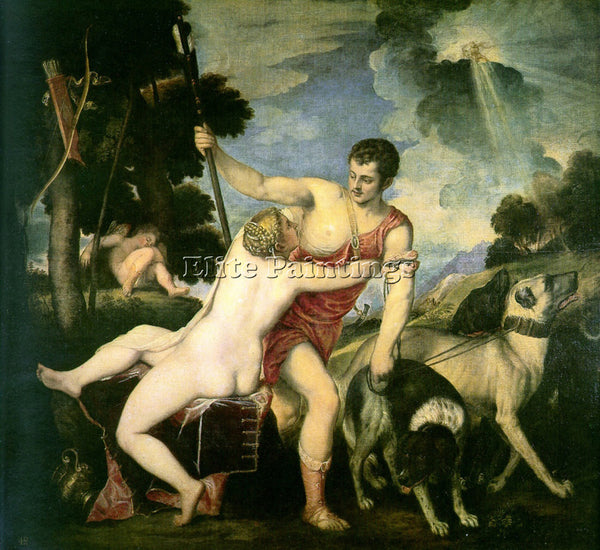 TITIAN VENUS AND ADONIS 1 ARTIST PAINTING REPRODUCTION HANDMADE OIL CANVAS REPRO