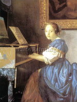 JOHANNES VERMEER LADY SEATED AT A VIRGINAL DETAIL1 ARTIST PAINTING REPRODUCTION