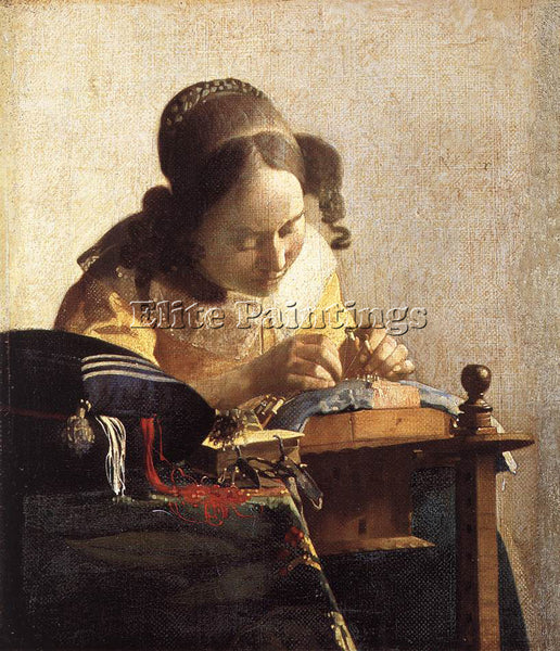 JOHANNES VERMEER LACEMAKER ARTIST PAINTING REPRODUCTION HANDMADE OIL CANVAS DECO