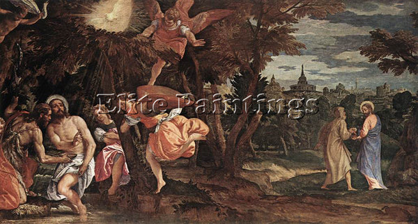 PAOLO VERONESE BAPTISM AND TEMPTATION OF CH ARTIST PAINTING HANDMADE OIL CANVAS