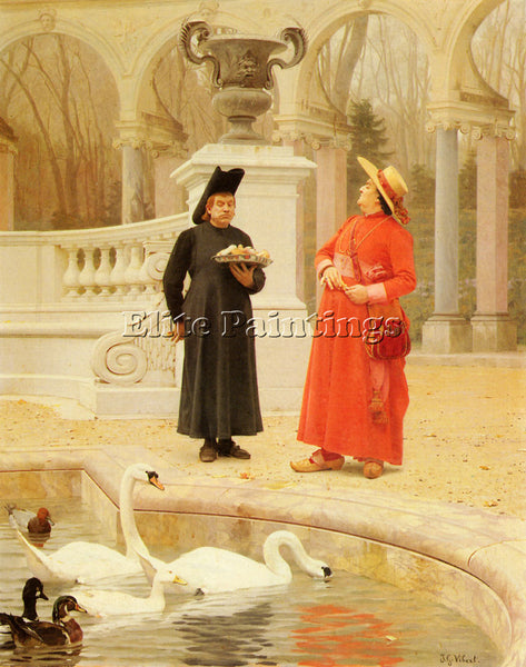 JEHAN GEORGES VIBERT A PLATE OF CAKES ARTIST PAINTING REPRODUCTION HANDMADE OIL