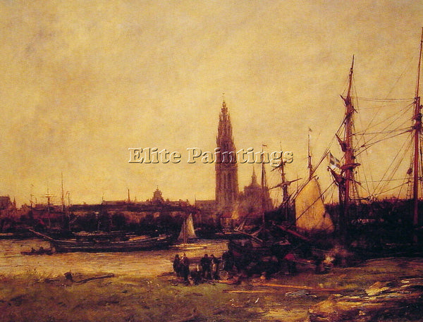 VOLLON ANTOINEVIEW OF ANTWERP ARTIST PAINTING REPRODUCTION HANDMADE CANVAS REPRO