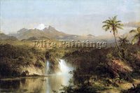 HUDSON RIVER VIEW OF COTOPAXI ECUADOR BY FREDERICK EDWIN CHURCH ARTIST PAINTING