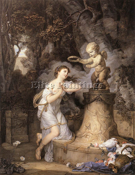 JEAN BAPTISTE GREUZE VOTIVE OFFERING TO CUPID ARTIST PAINTING REPRODUCTION OIL
