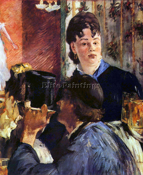 MANET WAITRESS BY EDOUARD MANET ARTIST PAINTING REPRODUCTION HANDMADE OIL CANVAS