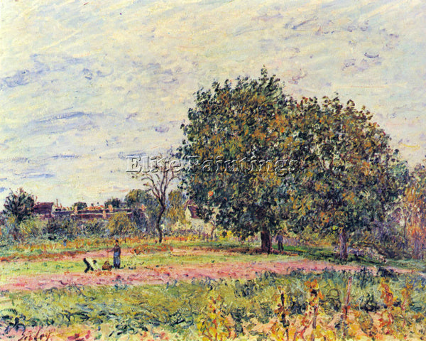ALFRED SISLEY WALNUT TREES IN THE SUN IN EARLY OCTOBER ARTIST PAINTING HANDMADE