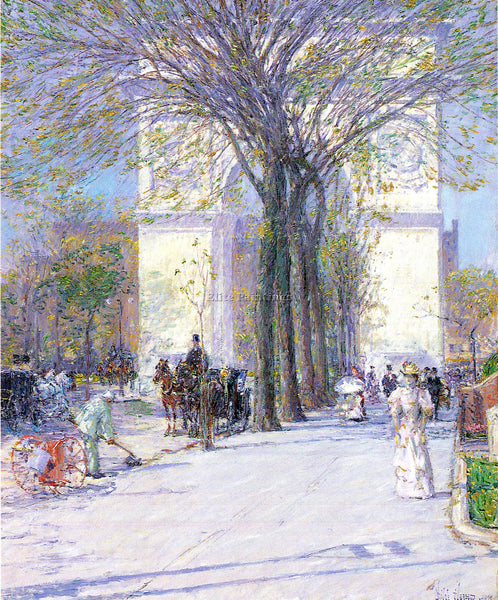 HASSAM WASHINGTON TRIUMPHAL ARCH IN SPRING ARTIST PAINTING REPRODUCTION HANDMADE