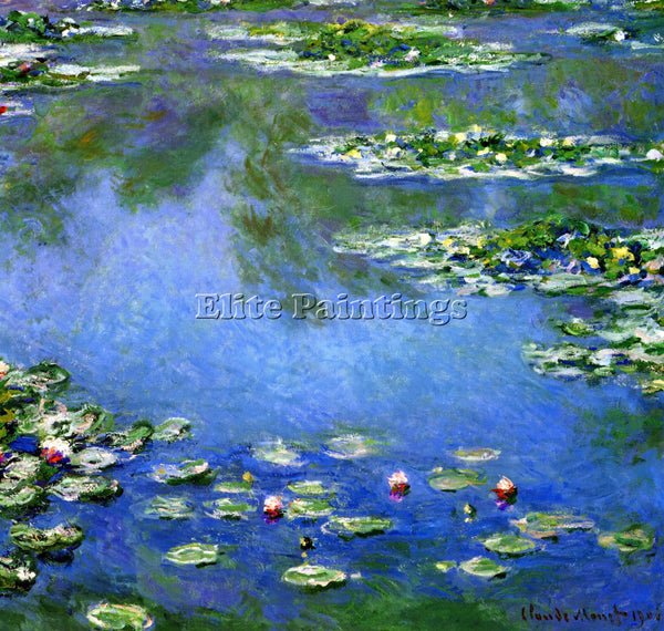 MONET WATER LILIES ARTIST PAINTING REPRODUCTION HANDMADE CANVAS REPRO WALL DECO