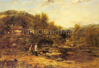 WATERS WATTS FREDERICK WILLIAM ANGLERS BY A STREAM ARTIST PAINTING REPRODUCTION