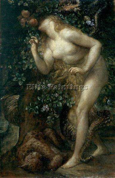 WATTS GEORGE FREDERICK  EVE TEMPTED ARTIST PAINTING REPRODUCTION HANDMADE OIL