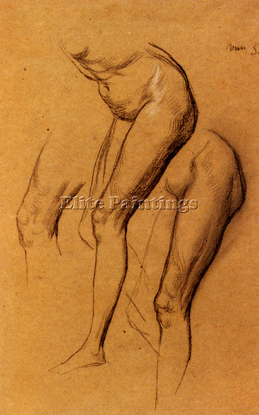 WATTS GEORGE FREDERICK  NUDE STUDIES LONG MARY 2 BEING STUDIES FOR EVE PAINTING