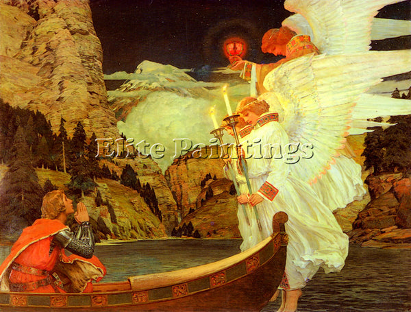 WAUGH FREDERICK JUDD THE KNIGHT OF THE HOLY GRAIL ARTIST PAINTING REPRODUCTION