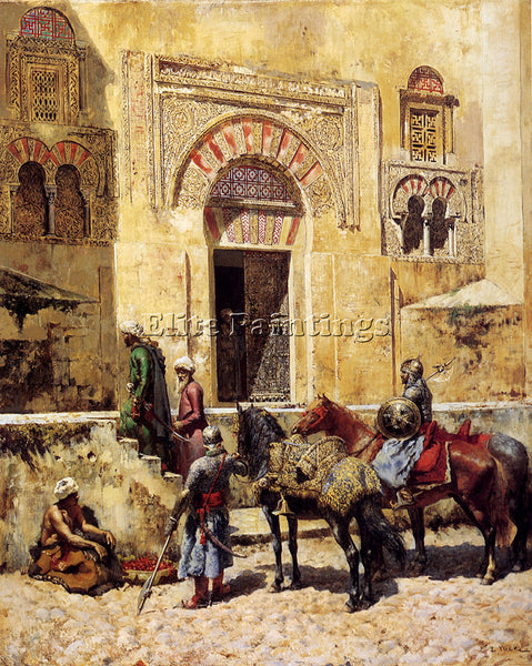 WEEKS EDWIN LORD  ENTERING THE MOSQUE 1885 ARTIST PAINTING REPRODUCTION HANDMADE
