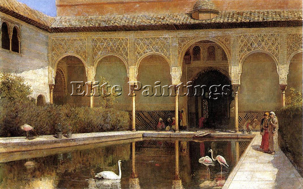 WEEKS EDWIN LORD  A COURT IN THE ALHAMBRA IN THE TIME OF THE MOORS REPRODUCTION
