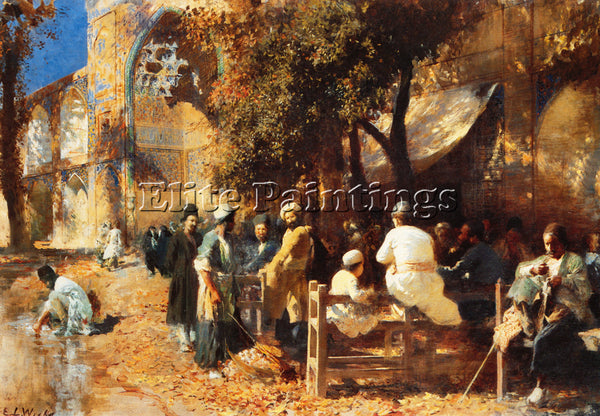 WEEKS EDWIN LORD  A PERSIAN CAFE ARTIST PAINTING REPRODUCTION HANDMADE OIL REPRO