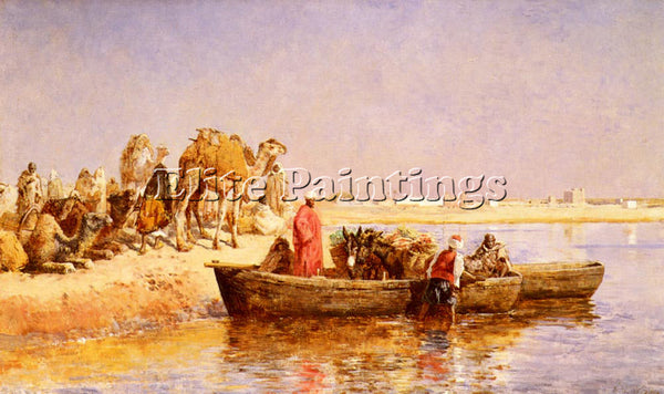 WEEKS EDWIN LORD  ALONG THE NILE ARTIST PAINTING REPRODUCTION HANDMADE OIL REPRO
