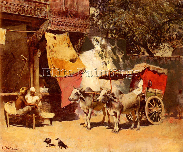 WEEKS EDWIN LORD  AN INDIAN GHARRY ARTIST PAINTING REPRODUCTION HANDMADE OIL ART