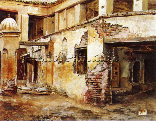 WEEKS EDWIN LORD  COURTYARD IN MOROCCO ARTIST PAINTING REPRODUCTION HANDMADE OIL