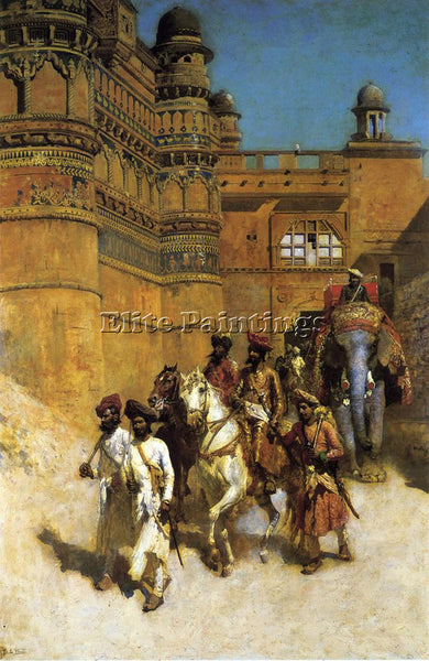 WEEKS EDWIN LORD  THE MAHARAHAJ OF GWALIOR BEFORE HIS PALACE ARTIST PAINTING OIL