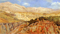 EDWIN LORD-WEEKS VILLAGE IN ATLAS MOUNTAINS MOROCCO ARTIST PAINTING REPRODUCTION