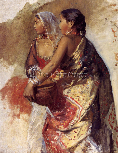 EDWIN LORD-WEEKS SKETCH TWO NAUTCH GIRLS ARTIST PAINTING REPRODUCTION HANDMADE