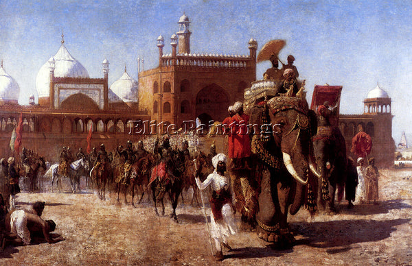 EDWIN LORD-WEEKS THE RETURN IMPERIAL COURT FROM GREAT MOSQUE AT DELHI ARTIST OIL