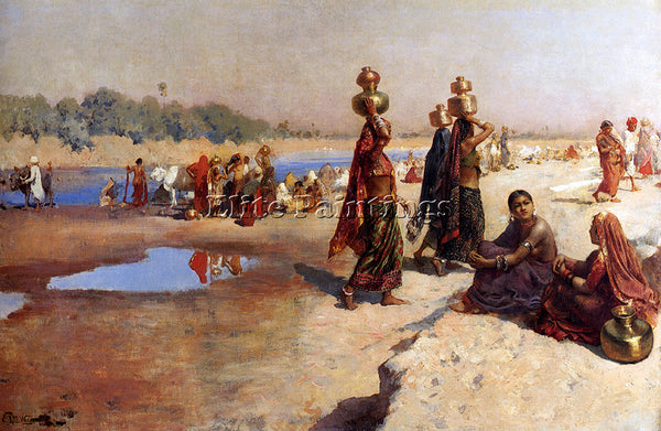 WEEKS EDWIN LORD  WATER CARRIERS OF THE GANGES ARTIST PAINTING REPRODUCTION OIL