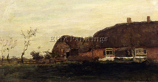WEISSENBRUCH A FARMHOUSE IN A POLDER LANDSCAPE ARTIST PAINTING REPRODUCTION OIL