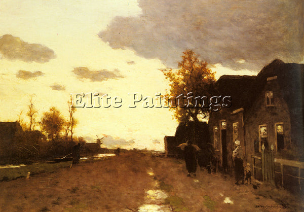 WEISSENBRUCH ALONG THE CANAL ARTIST PAINTING REPRODUCTION HANDMADE CANVAS REPRO