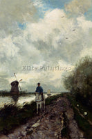 WEISSENBRUCH ON THE TOW PATH ALONG THE RIVER AMSTEL ARTIST PAINTING REPRODUCTION