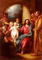 WEST CHRIST SHOWING A LITTLE CHILD AS THE EMBLEM OF HEAVEN ARTIST PAINTING REPRO