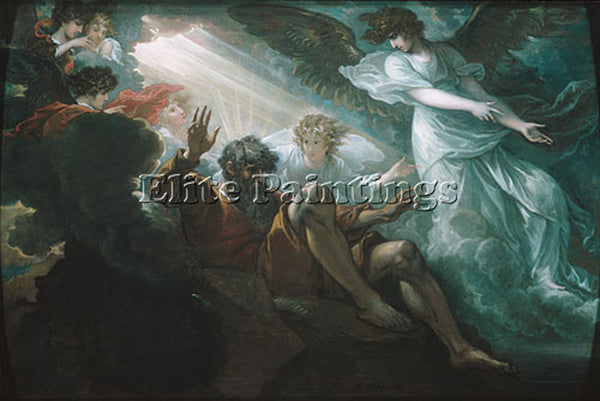 BENJAMIN WEST MOSES SHOWN THE PROMISED LAND ARTIST PAINTING HANDMADE OIL CANVAS