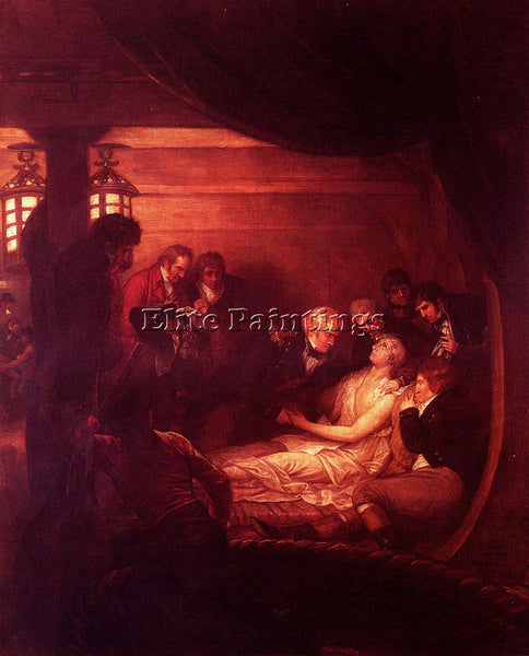 BENJAMIN WEST THE DEATH OF NELSON ARTIST PAINTING REPRODUCTION HANDMADE OIL DECO