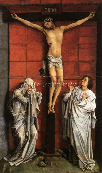VAN DER WEYDEN CHRISTUS ON THE CROSS WITH MARY AND ST JOHN C1460 ARTIST PAINTING