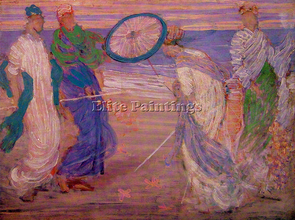 WHISTLER JAMES ABBOTT MCNEILL SYMPHONY IN BLUE AND PINK ARTIST PAINTING HANDMADE
