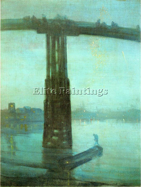 WHISTLER JAMES ABBOTT MCNEILL  NOCTURNE BLUE AND GOLD OLD BATTERSEA BRIDGE REPRO