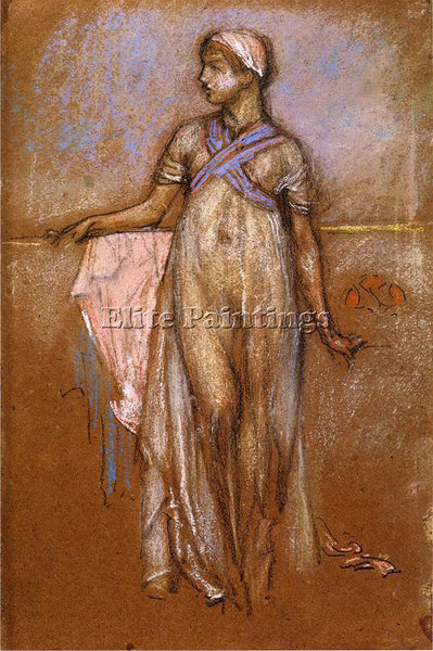 WHISTLER MCNEILL  GREEK SLAVE GIRL AKA VARIATIONS IN VIOLET AND ROSE OIL CANVAS