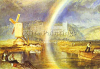 WILLIAM TURNER ARUNDEL CASTLE WITH RAINBOW ARTIST PAINTING REPRODUCTION HANDMADE