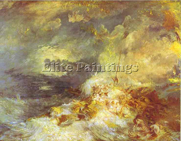 WILLIAM TURNER FIRE AT SEA ARTIST PAINTING REPRODUCTION HANDMADE OIL CANVAS DECO
