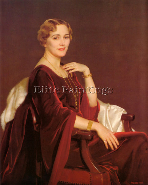WILLIAM MCGREGOR PAXTON PORTRAIT OF MRS CHARLES FREDERICTOPPAN 1935 PAINTING OIL