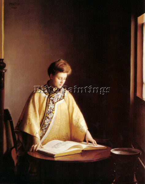 WILLIAM MCGREGOR PAXTON THE YELLOW JACKET 1907 ARTIST PAINTING REPRODUCTION OIL