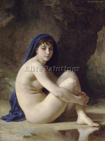 WILLIAM-ADOLPHE BOUGUEREAU BAIGNEUSE ACCROUPIE ARTIST PAINTING REPRODUCTION OIL